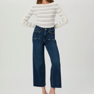 PAIGE Blue Flare Wide Leg Jeans